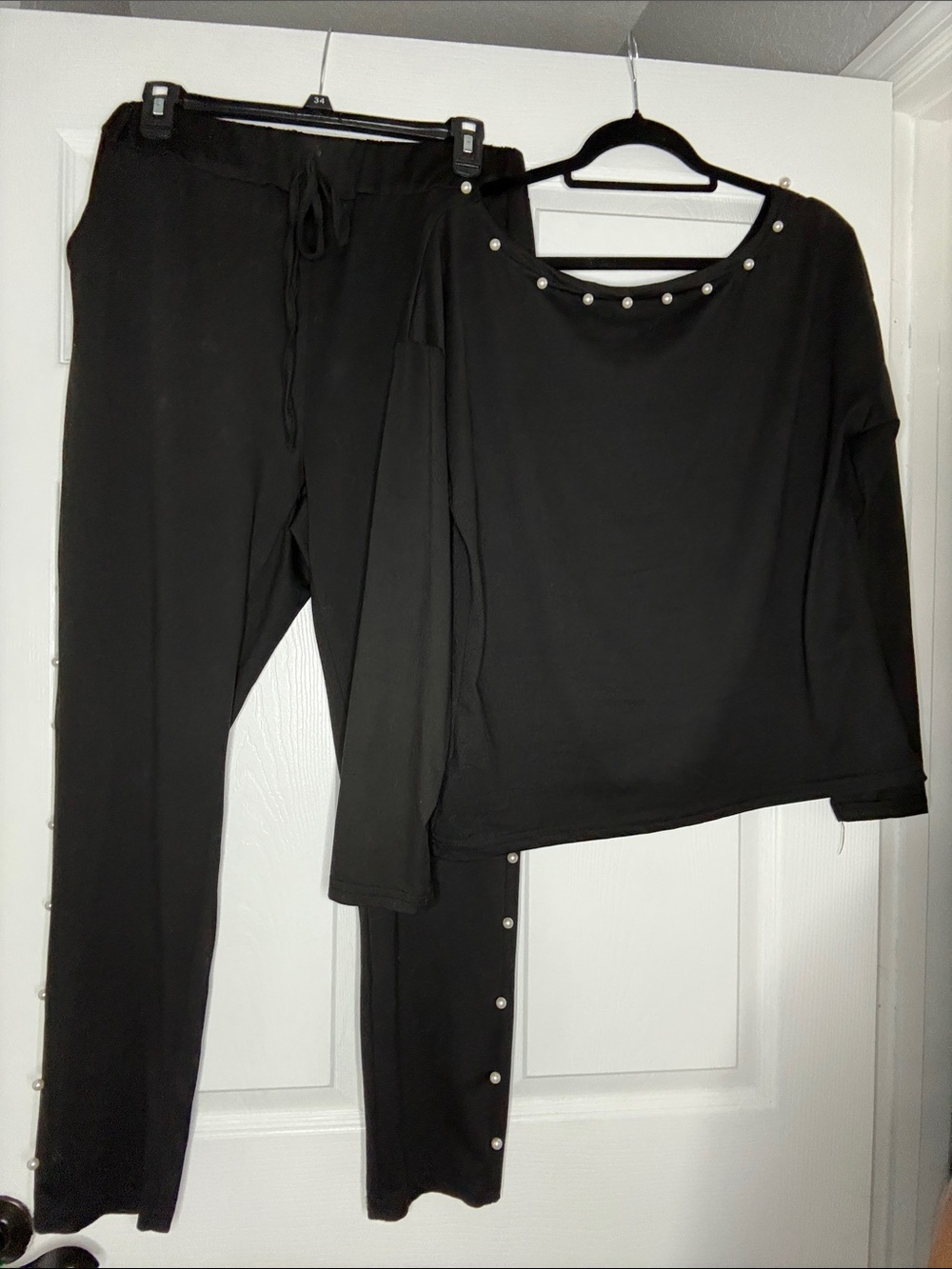 Amazon Black Pearl-Accent Skinny Pants & Top Set